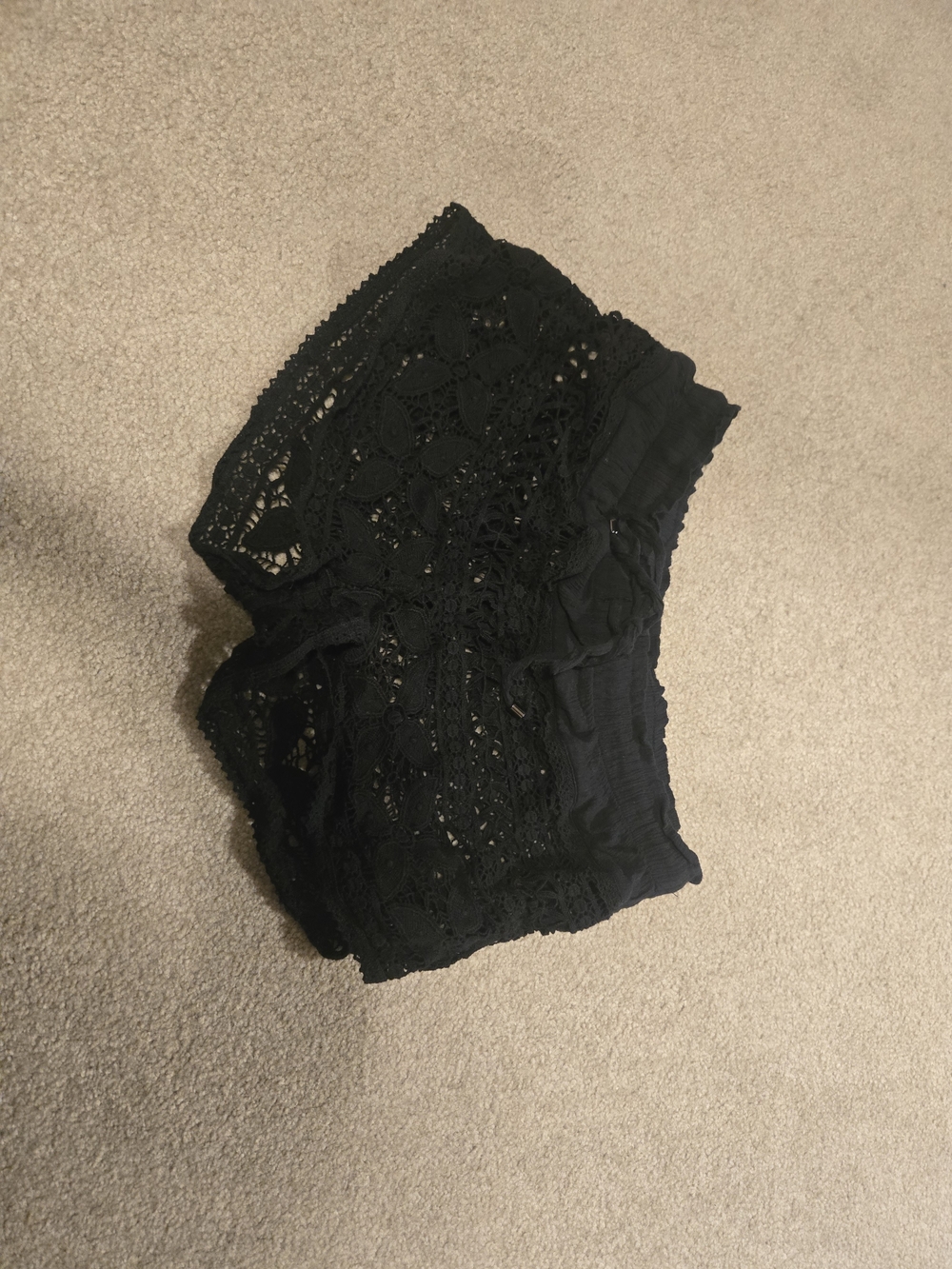 Crochet Black Cover Up Shorts